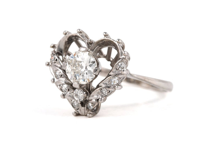 Bague 55 Bague des années 70 en or blanc 18 carats, diamants taille ancienne et 8/8 58 Facettes 23770