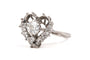 Bague 55 Bague des années 70 en or blanc 18 carats, diamants taille ancienne et 8/8 58 Facettes 23770