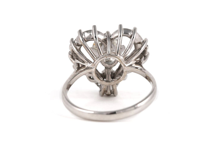 Bague 55 Bague des années 70 en or blanc 18 carats, diamants taille ancienne et 8/8 58 Facettes 23770