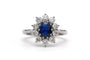 Bague 55 Bague contemporaine en or blanc 18 carats, saphir et diamants 58 Facettes 23713