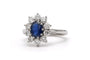 Bague 55 Bague contemporaine en or blanc 18 carats, saphir et diamants 58 Facettes 23713