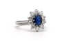 Bague 55 Bague contemporaine en or blanc 18 carats, saphir et diamants 58 Facettes 23713