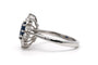 Bague 55 Bague contemporaine en or blanc 18 carats, saphir et diamants 58 Facettes 23713