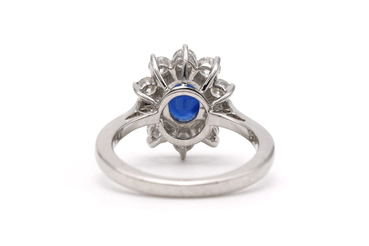 Bague 55 Bague contemporaine en or blanc 18 carats, saphir et diamants 58 Facettes 23713