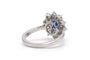 Bague 55 Bague contemporaine en or blanc 18 carats, saphir et diamants 58 Facettes 23713