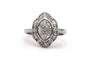 Bague 51 Bague contemporaine en or blanc 18 carats et diamants taille baguette et brillant 58 Facettes 23825