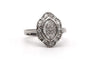 Bague 51 Bague contemporaine en or blanc 18 carats et diamants taille baguette et brillant 58 Facettes 23825