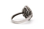 Bague 51 Bague contemporaine en or blanc 18 carats et diamants taille baguette et brillant 58 Facettes 23825