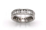 Bague 52 Alliance américaine contemporaine en or blanc et diamants baguette 58 Facettes 23831