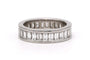 Bague 52 Alliance américaine contemporaine en or blanc et diamants baguette 58 Facettes 23831