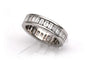 Bague 52 Alliance américaine contemporaine en or blanc et diamants baguette 58 Facettes 23831