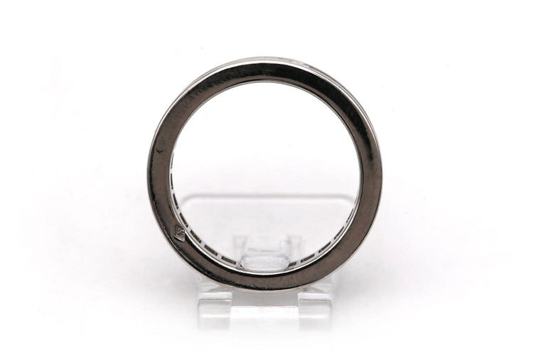Bague 52 Alliance américaine contemporaine en or blanc et diamants baguette 58 Facettes 23831