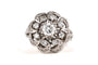 Bague 51 Bague des années 50 en or blanc 18 carats, diamants taille brillant et 8/8 58 Facettes 23824