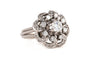 Bague 51 Bague des années 50 en or blanc 18 carats, diamants taille brillant et 8/8 58 Facettes 23824