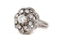 Bague 51 Bague des années 50 en or blanc 18 carats, diamants taille brillant et 8/8 58 Facettes 23824