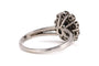 Bague 56 Bague des années 70 en or blanc 18 carats, saphir et diamants taille 8/8 58 Facettes 23844