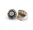 Boucles d'oreilles en or jaune 18 ct, platine et diamants 58 Facettes 429/26 N SHD