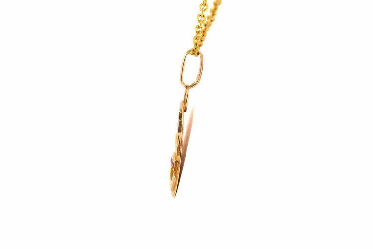 Pendentif Années 50 - Pendentif en or jaune 18 carats et rubis 58 Facettes B897