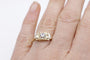54 Bague ancienne solitaire en or jaune et gris 18 carats avec zircon 58 Facettes BAG-1108-02