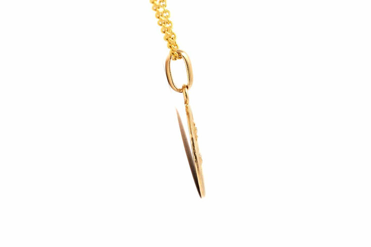 Pendentif Années 50 - Pendentif en or jaune, rubis et diamant taille rose 58 Facettes B896