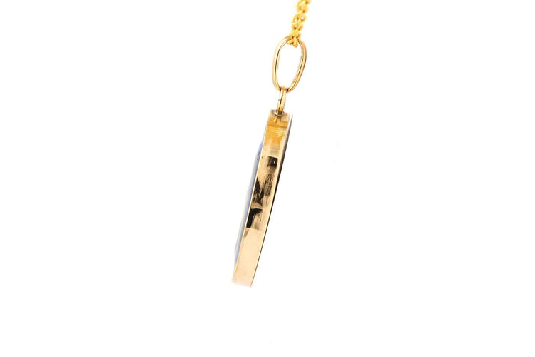 Années 50 - Pendentif en or jaune 18 carats et émail 58 Facettes 23905
