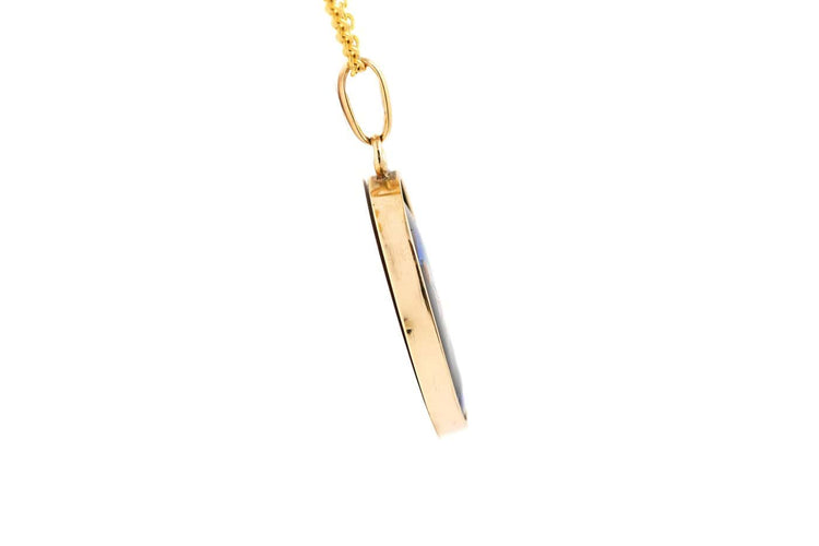 Années 50 - Pendentif en or jaune 18 carats et émail 58 Facettes 23905
