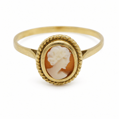 57 Bague camée ovale en or jaune 750 58 Facettes BAG-1108-05