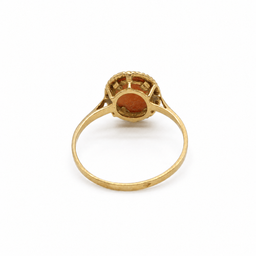 57 Bague camée ovale en or jaune 750 58 Facettes BAG-1108-05