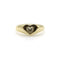 Bague 53 Signature - Chevalière cœur en or 14K et diamant cœur 58 Facettes 11187
