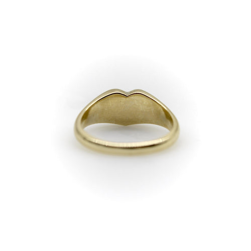 Bague 53 Signature - Chevalière cœur en or 14K et diamant cœur 58 Facettes 11187