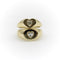Bague 53 Signature - Chevalière ovale en or 14K et diamant cœur 58 Facettes 11188