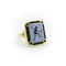 Bague 54 Josephine Baker - Bague intaille agate en or 18 ct, émail et rubis 58 Facettes 11189