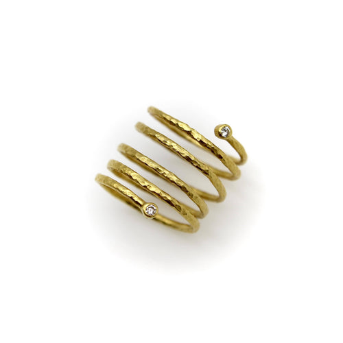 Bague 54 Gurhan Rain - Bague spirale en or 22K et diamants 58 Facettes 11190
