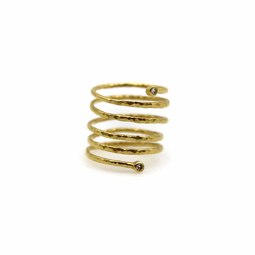 Bague 54 Gurhan Rain - Bague spirale en or 22K et diamants 58 Facettes 11190