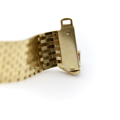 Bracelet Bracelet boucle rétro en or 14K, rubis et diamants 58 Facettes 11191