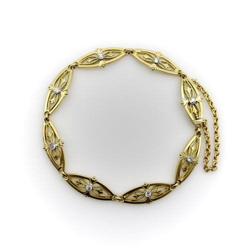 Bracelet Bracelet victorien à maillons en or 18 carats et diamants 58 Facettes 11193
