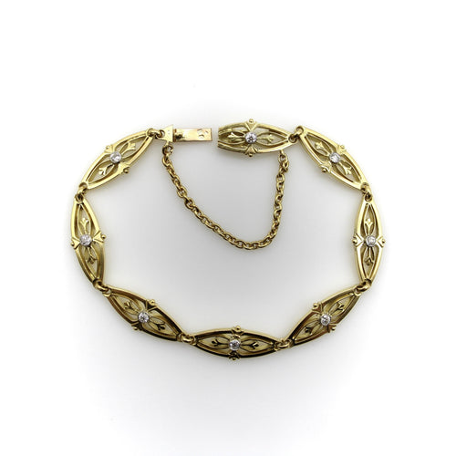 Bracelet Bracelet victorien à maillons en or 18 carats et diamants 58 Facettes 11193