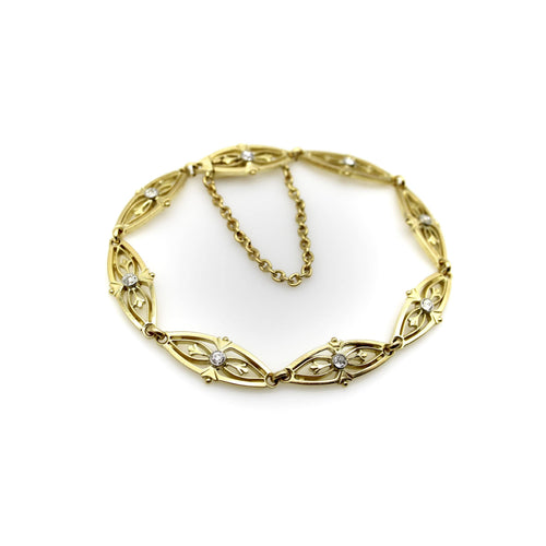 Bracelet Bracelet victorien à maillons en or 18 carats et diamants 58 Facettes 11193