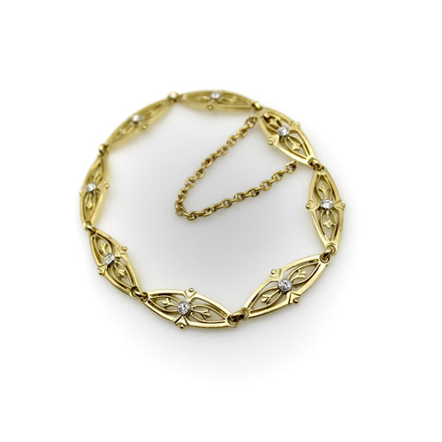 Bracelet Bracelet victorien à maillons en or 18 carats et diamants 58 Facettes 11193
