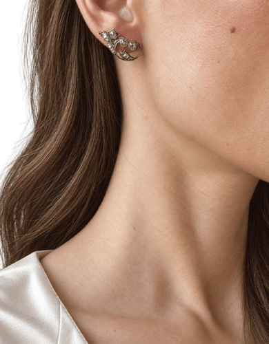 Boucles d'oreilles Boucles d’oreilles anciennes en or jaune, platine et diamants 58 Facettes Boucles 9