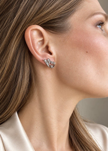 Boucles d'oreilles Boucles d’oreilles anciennes en or jaune, platine et diamants 58 Facettes Boucles 9