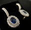Boucles d’oreilles dormeuses italiennes en or blanc, saphirs et diamants 58 Facettes boucles 12