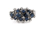 55 Années 70 - Bague en or blanc, saphirs et diamants 58 Facettes 23902