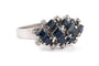 55 Années 70 - Bague en or blanc, saphirs et diamants 58 Facettes 23902