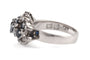 55 Années 70 - Bague en or blanc, saphirs et diamants 58 Facettes 23902