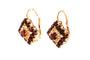 Années 50 - Boucles d'oreilles dormeuses en or jaune et grenats 58 Facettes 23873