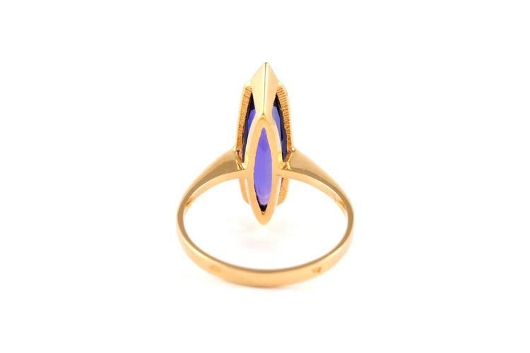 53 Bague contemporaine en or jaune 18 carats et améthyste 58 Facettes B892
