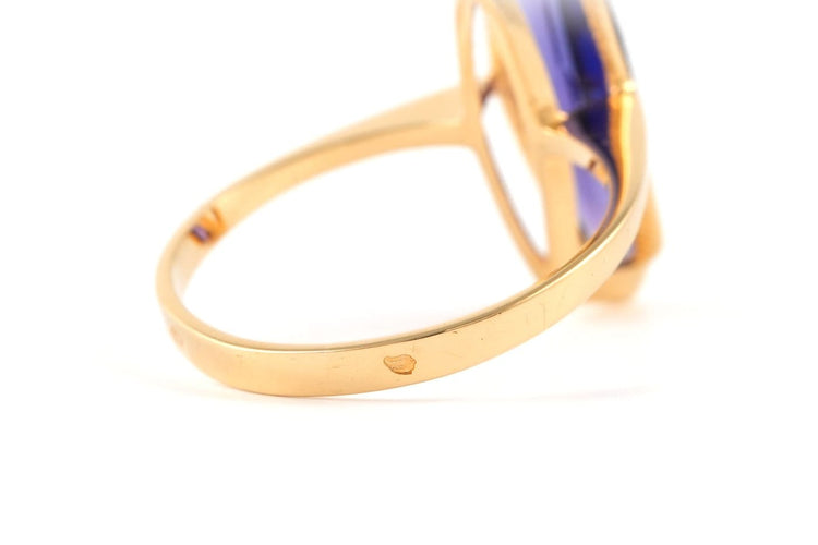 53 Bague contemporaine en or jaune 18 carats et améthyste 58 Facettes B892
