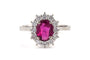 50 Bague contemporaine en or blanc, rubis et diamants 58 Facettes 23885