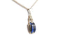 Art déco - Pendentif en or blanc, saphir de synthèse et diamants 58 Facettes B895